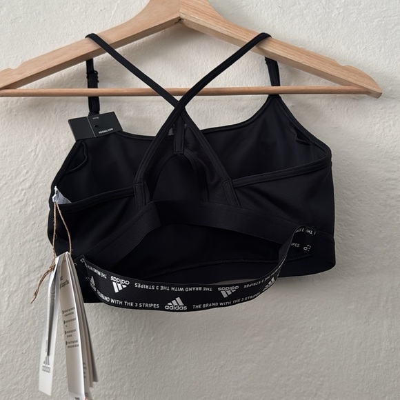 NWT adidas Black Aeroreact Training Light Sup Padded Sports Bra Yoga Small A-C - Picture 8 of 11